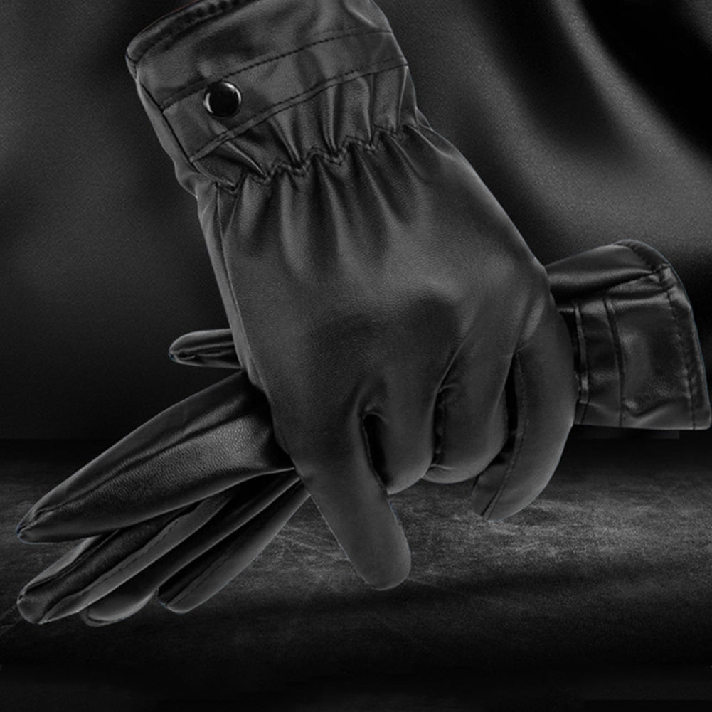 Gants chauffant en cuir PU pour femme