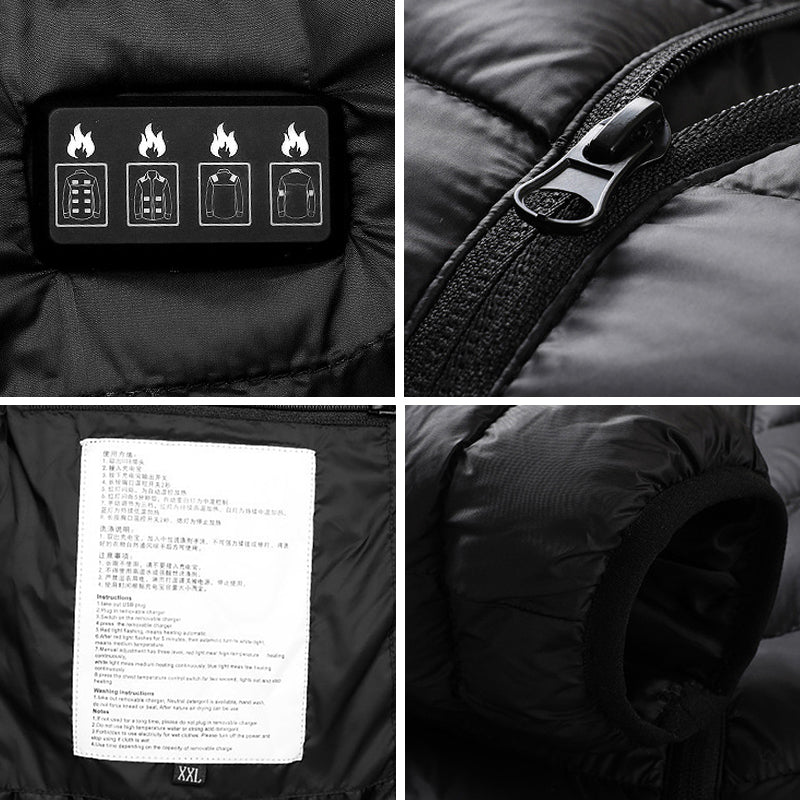 Doudoune chauffante thermique et coupe vent pour hommes