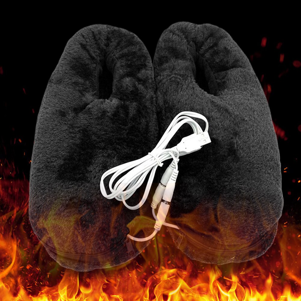 Chaussons chauffants en peluche