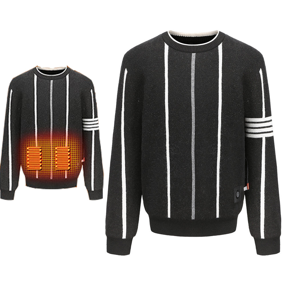 Pull chauffant rayé