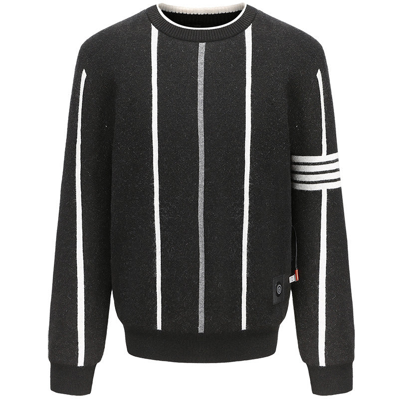 Pull chauffant rayé