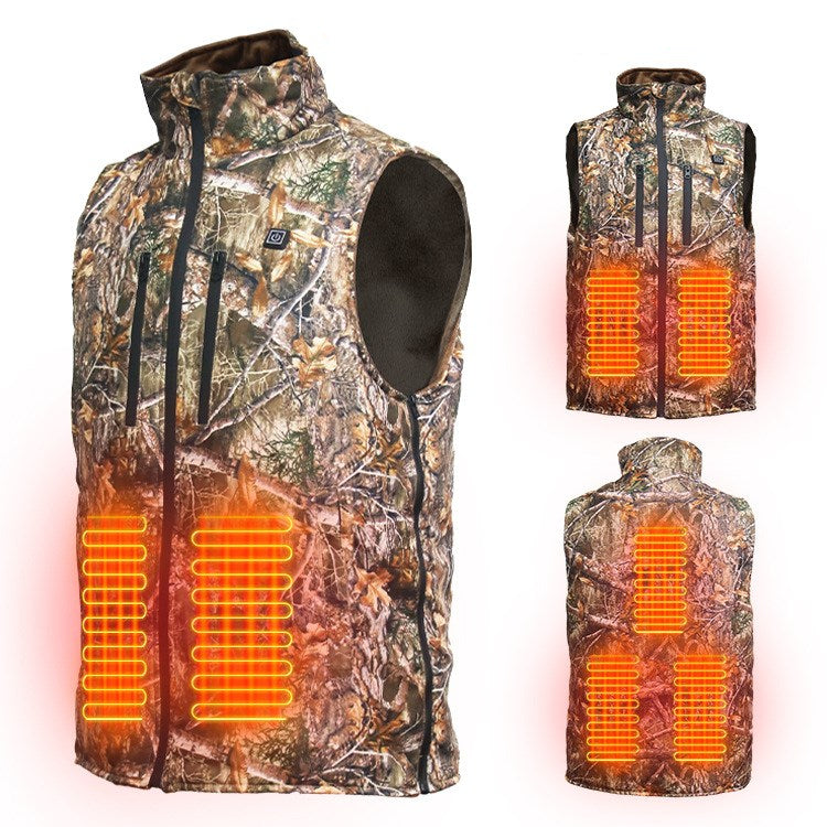 Gilet chauffant de chasse avec poches sur le devant