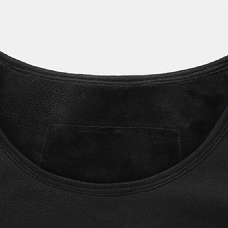 Tee-shirt chauffant noir en coton pour homme