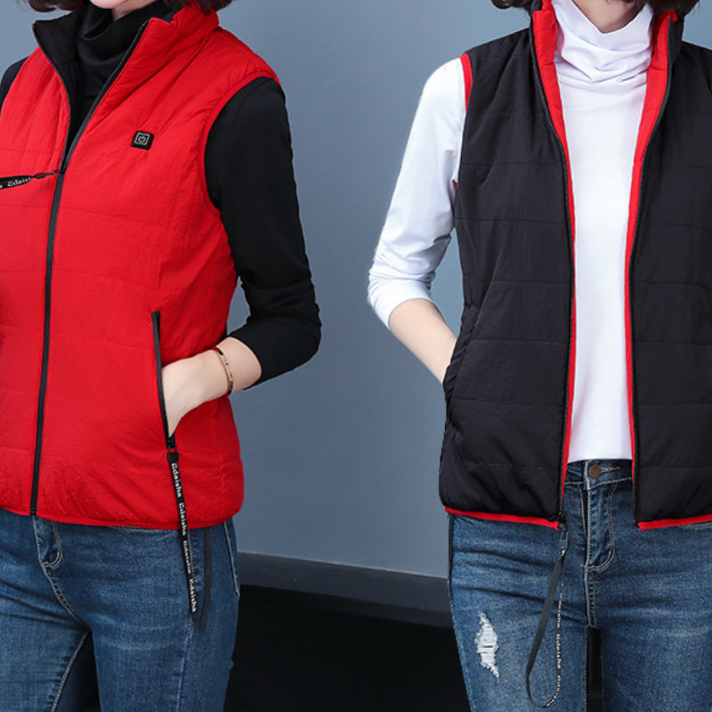 Gilet chauffant réversible pour femme