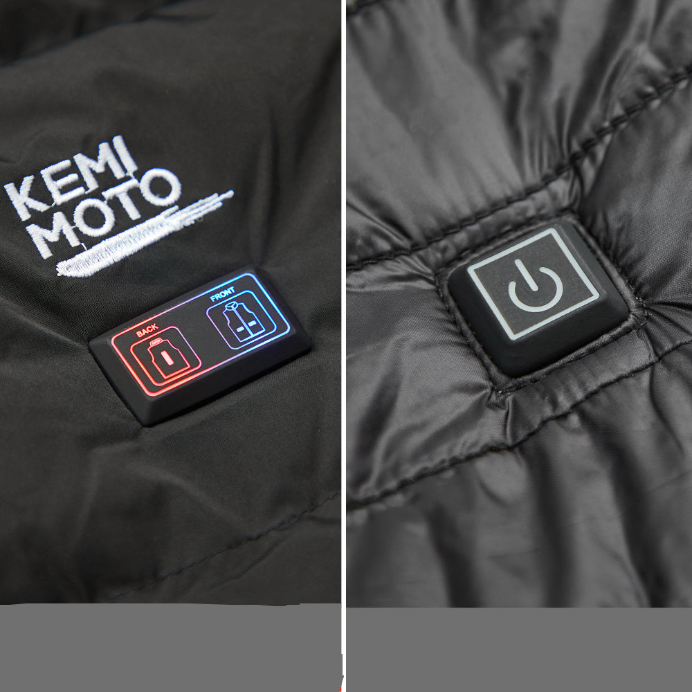 Manteau noir en coton chauffant chargeable en usb pour femmes