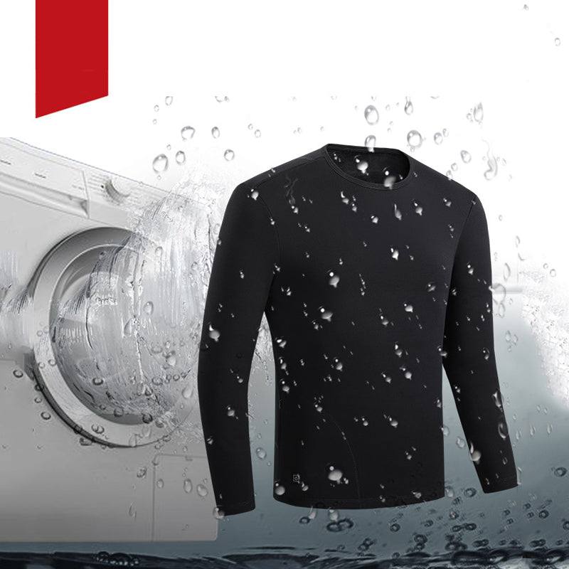 Tee-shirt chauffant noir en coton pour homme