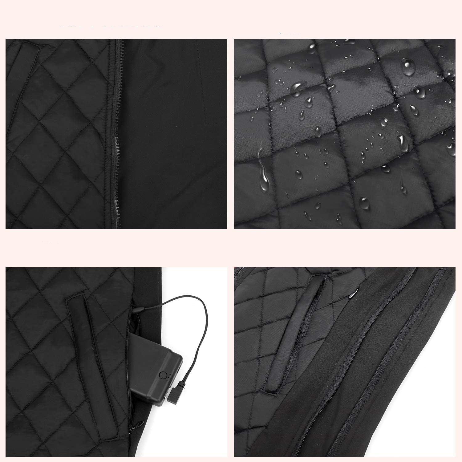 Gilet sans manches chauffant pour femme