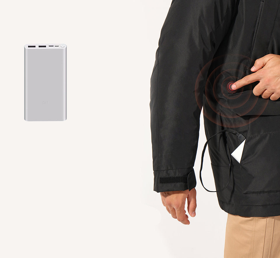 Manteau chauffant électrique avec port USB pour hommes