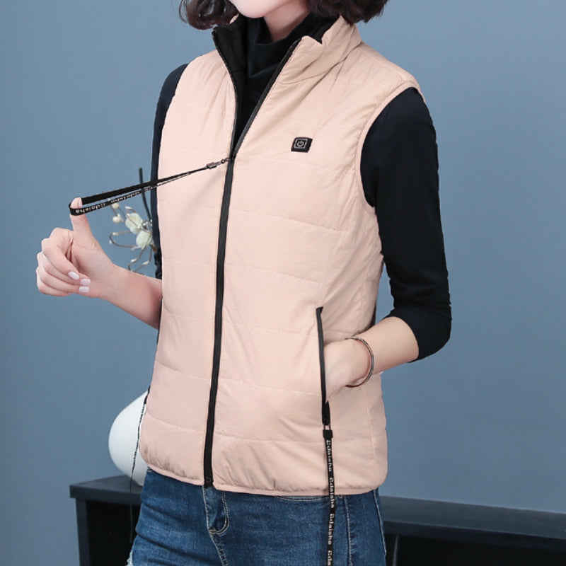 Gilet chauffant réversible pour femme