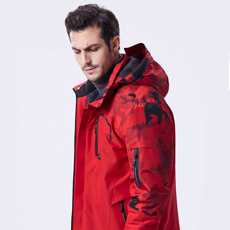 Manteau chauffant et résistant aux intempéries pour homme