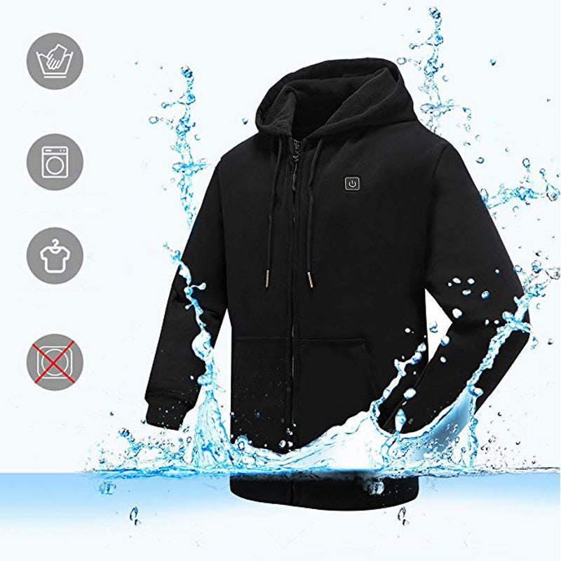 Sweat à capuche zippé chauffant