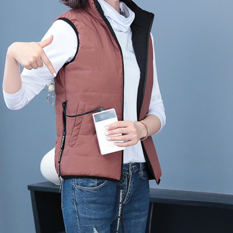 Gilet chauffant réversible pour femme