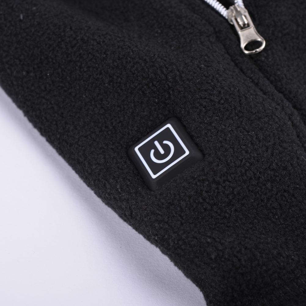 Gilet chauffant en polaire noire pour homme