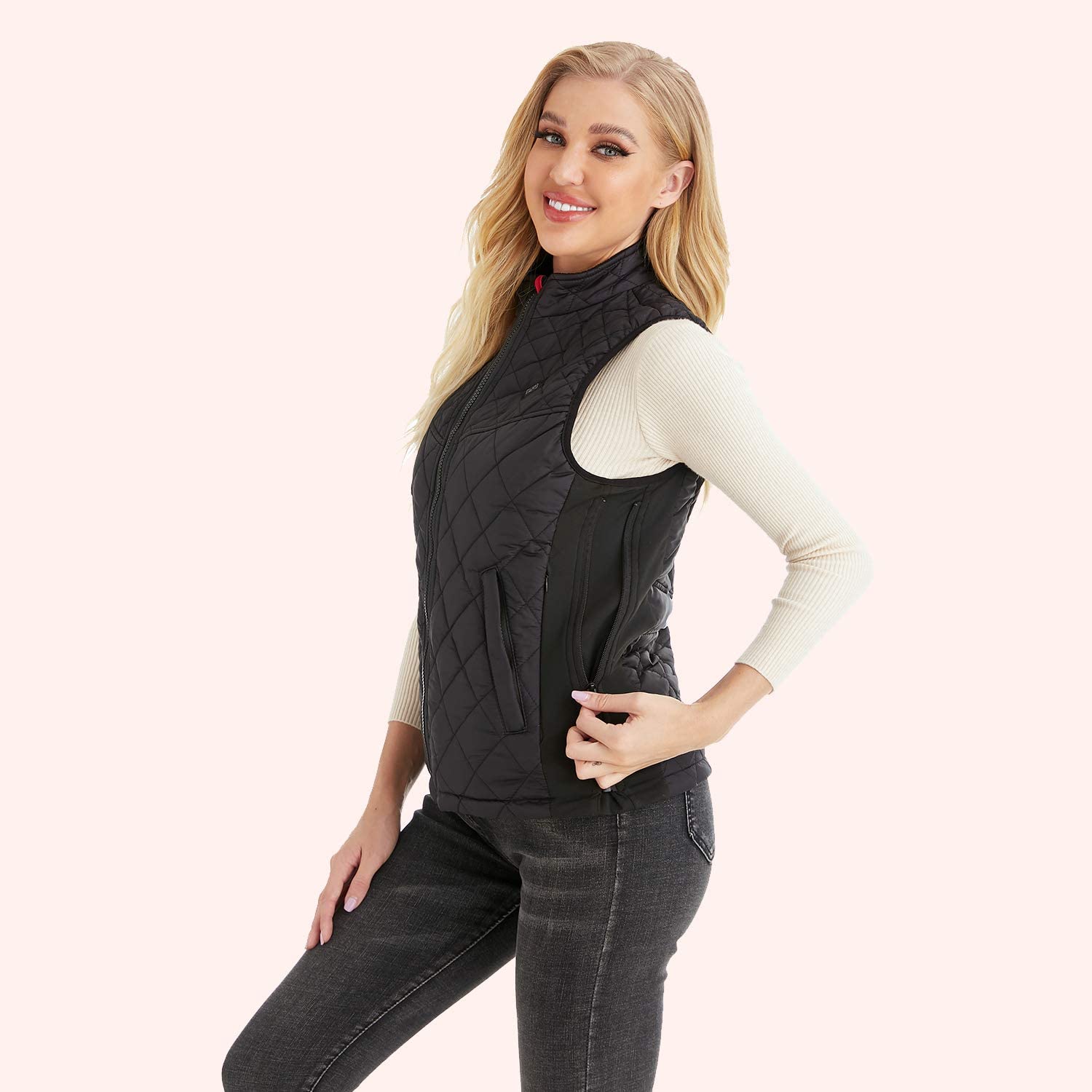 Gilet sans manches chauffant pour femme