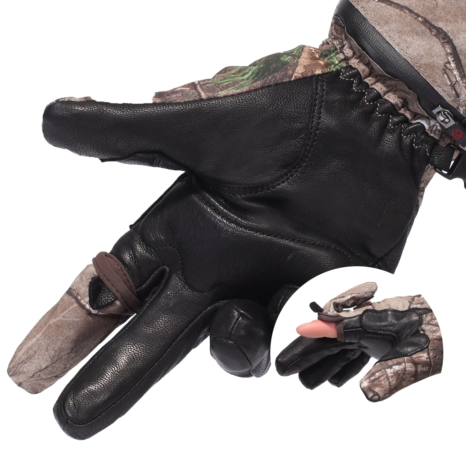 Gants chauffants de chasse camouflage militaire