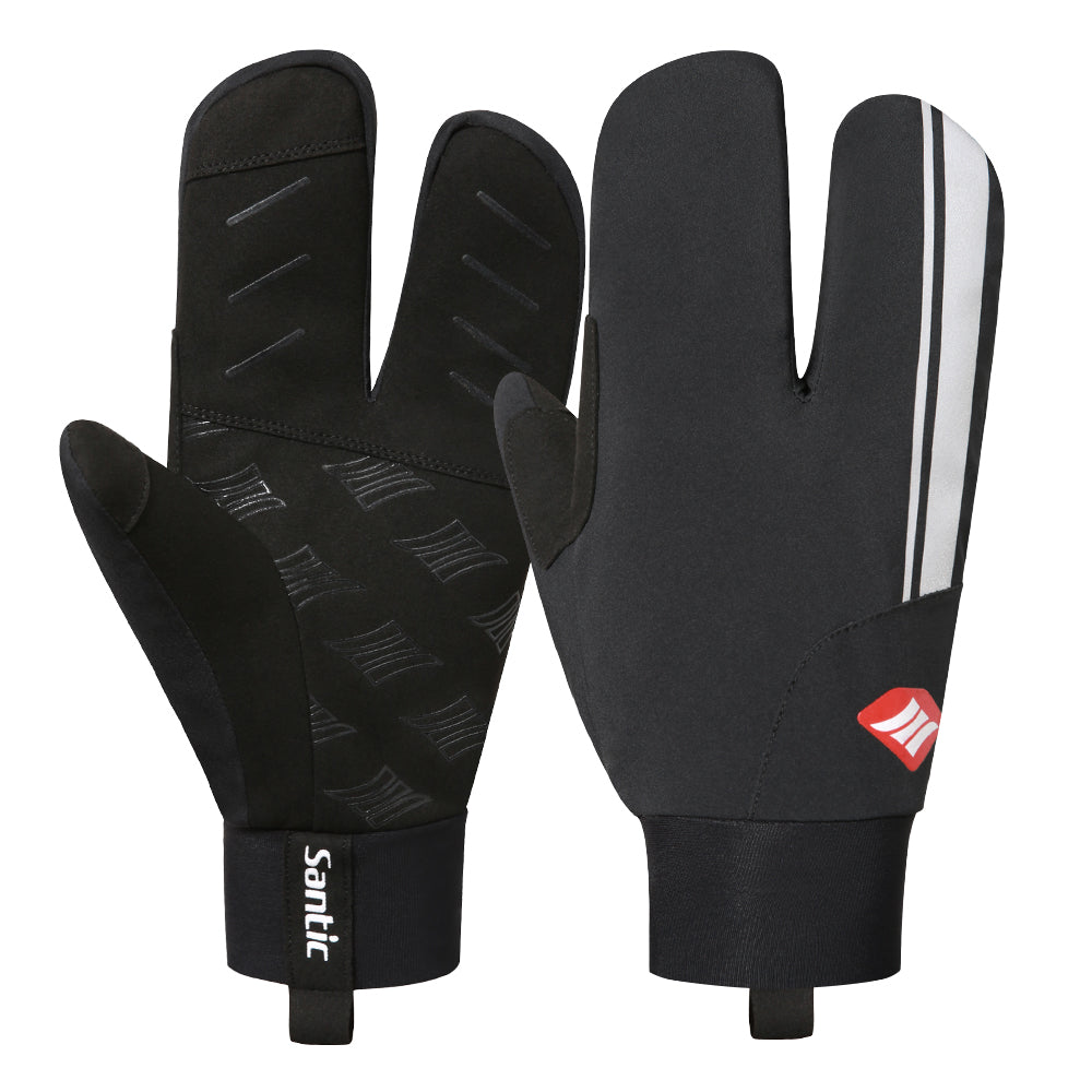 Gants d’hiver à trois doigts chauds et coupe-vent pour VTT et vélo de montagne