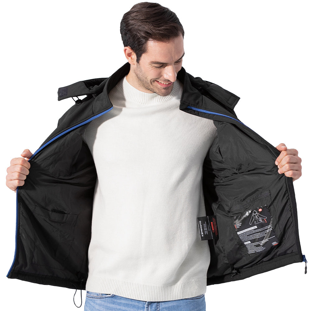 Manteau chauffant avec batterie pour hommes