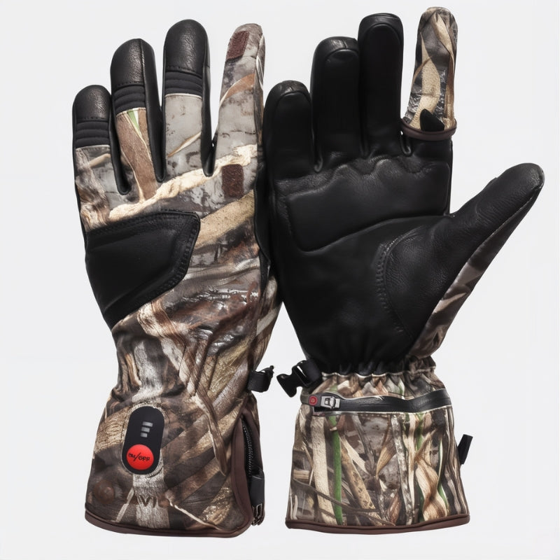 Gants chauffants de chasse camouflage militaire