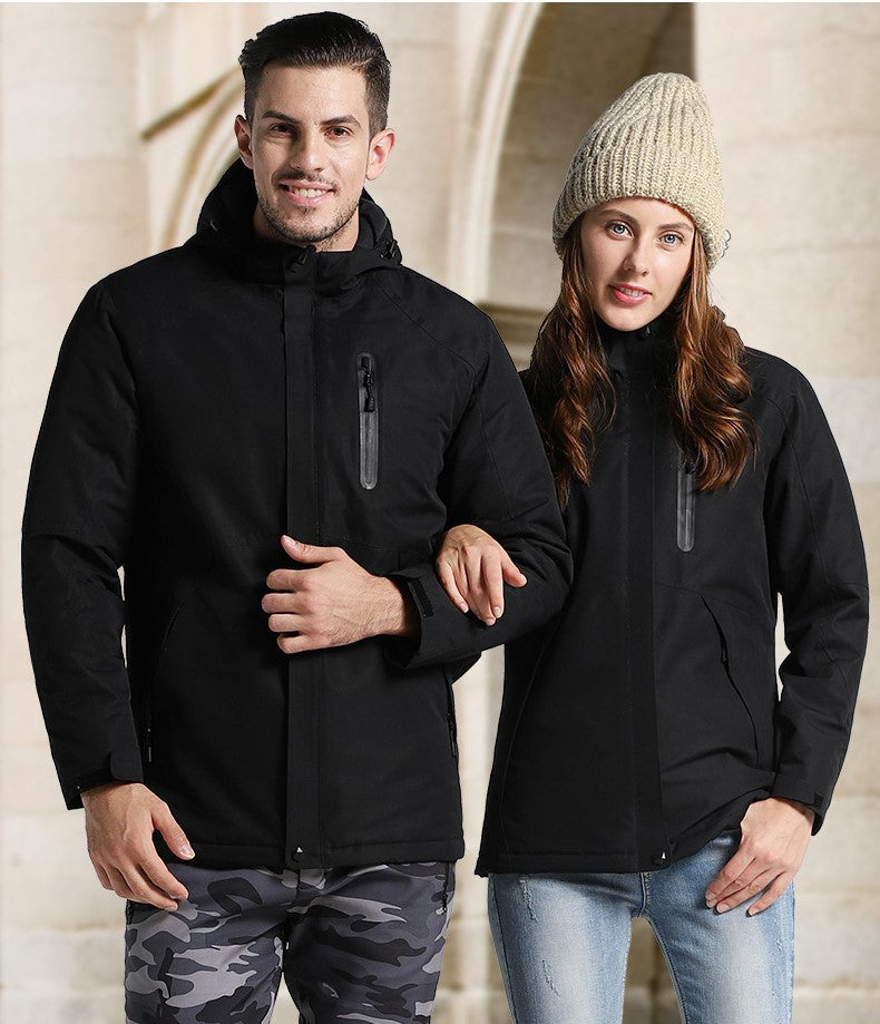 Manteau chauffant en coton USB pour femmes