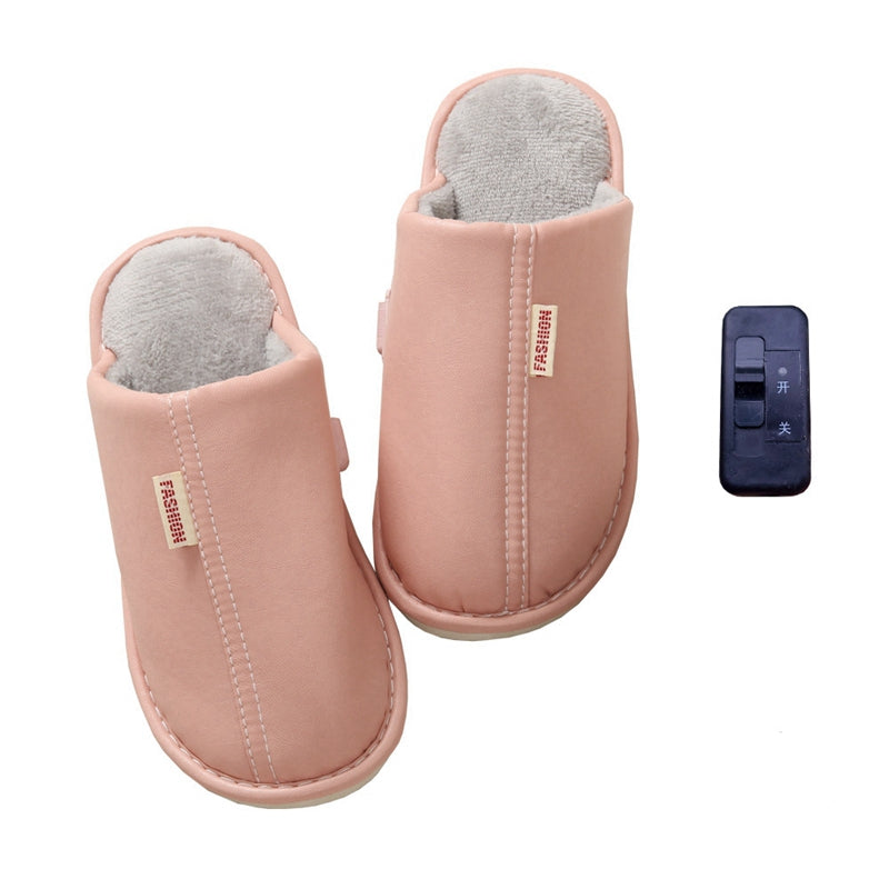 Chaussons chauffants USB roses pour femmes