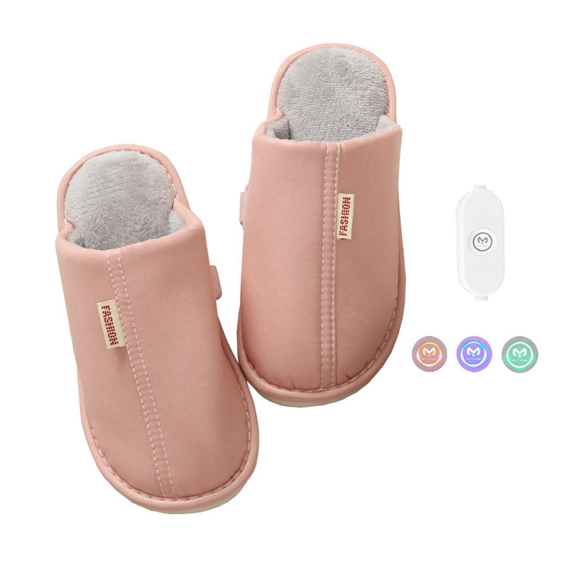 Chaussons chauffants USB roses pour femmes