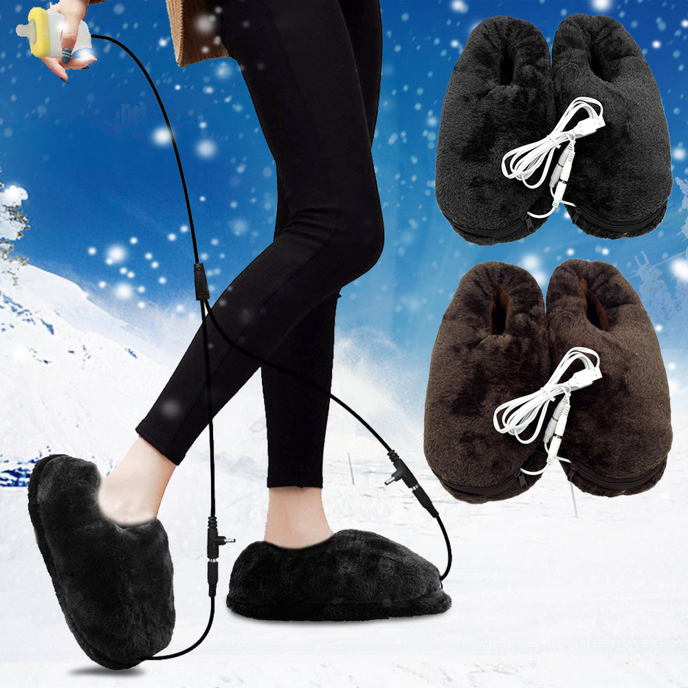 Chaussons chauffants en peluche