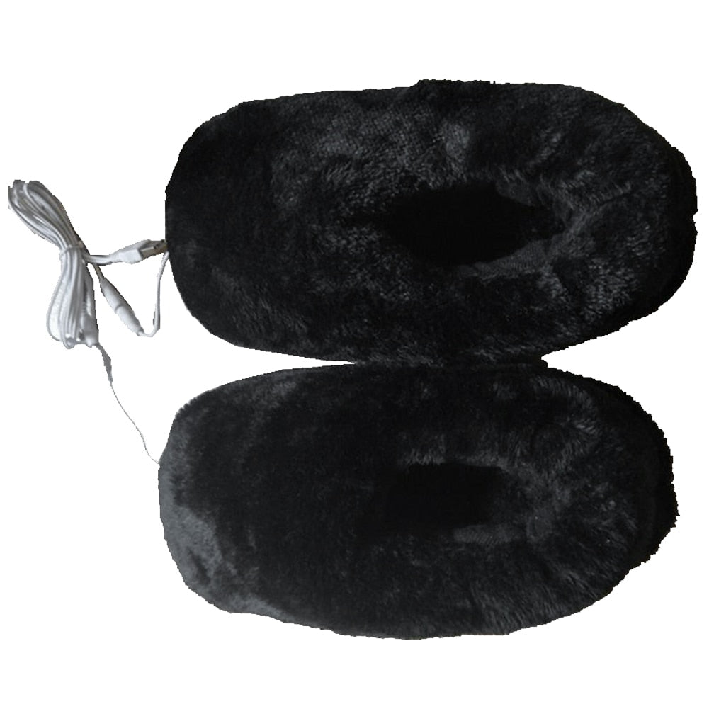 Chaussons chauffants en peluche