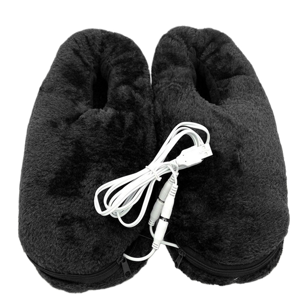 Chaussons chauffants en peluche