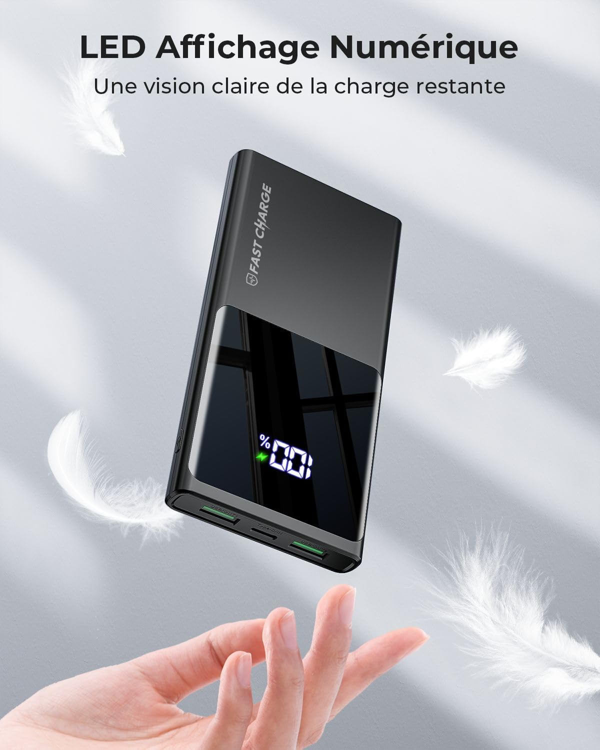 Batterie Externe Ultra Portative 10000mAh – Compacte, Puissante et Pratique