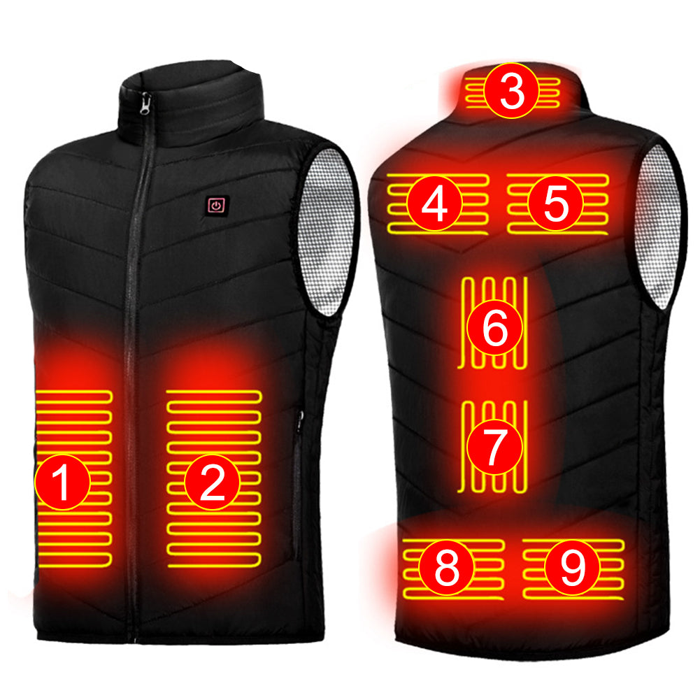 Gilet avec 9 zones de chauffage pour homme