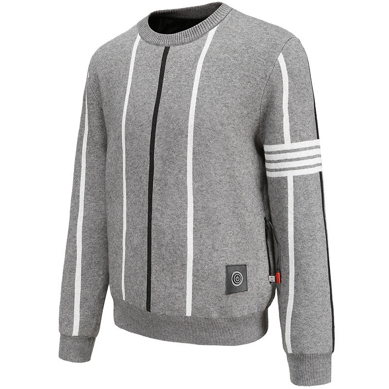 Pull chauffant rayé