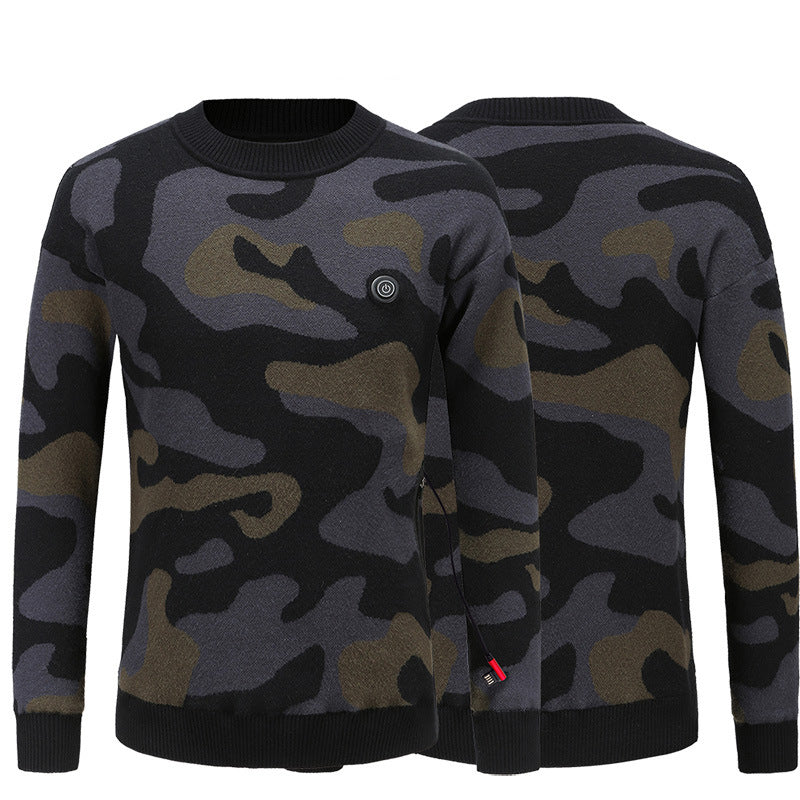 Pull chauffant USB imprimé camouflage