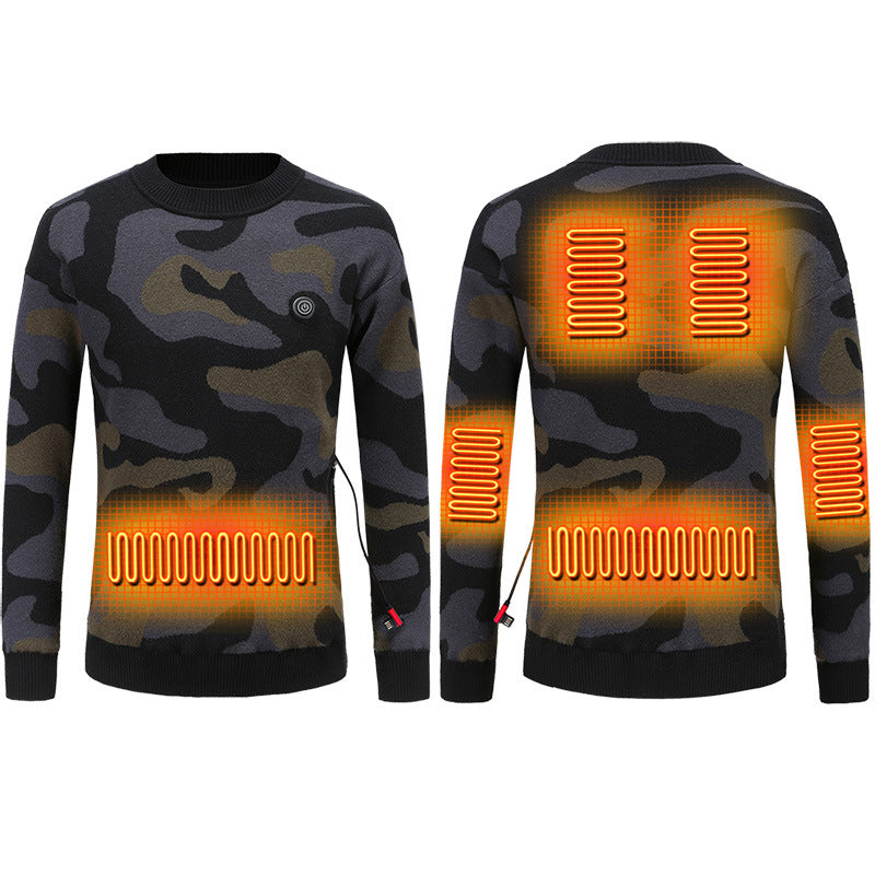 Pull chauffant USB imprimé camouflage