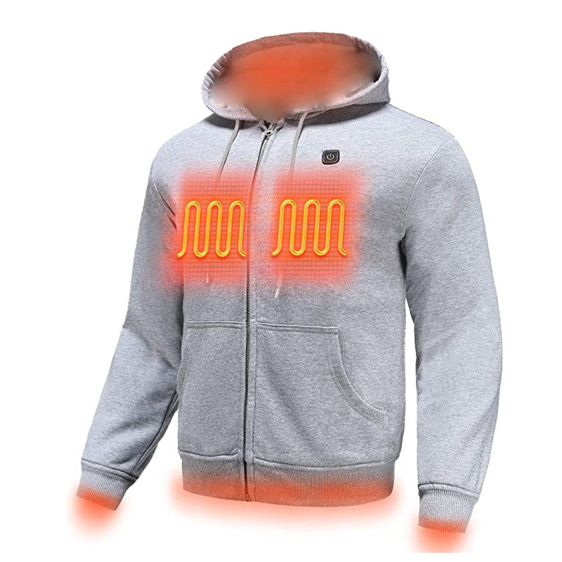 Sweat à capuche zippé chauffant