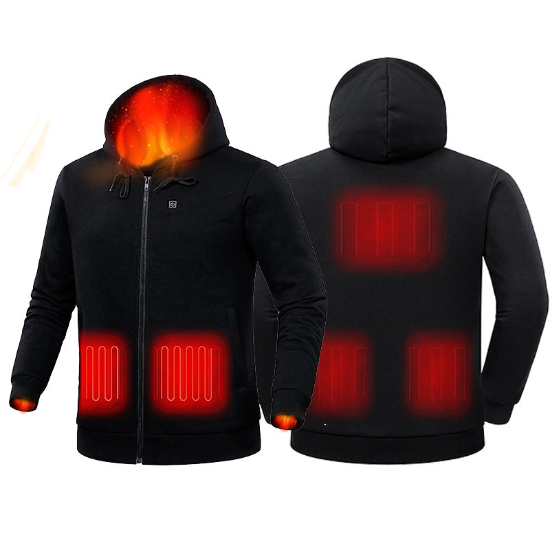 Sweat à capuche zippé chauffant