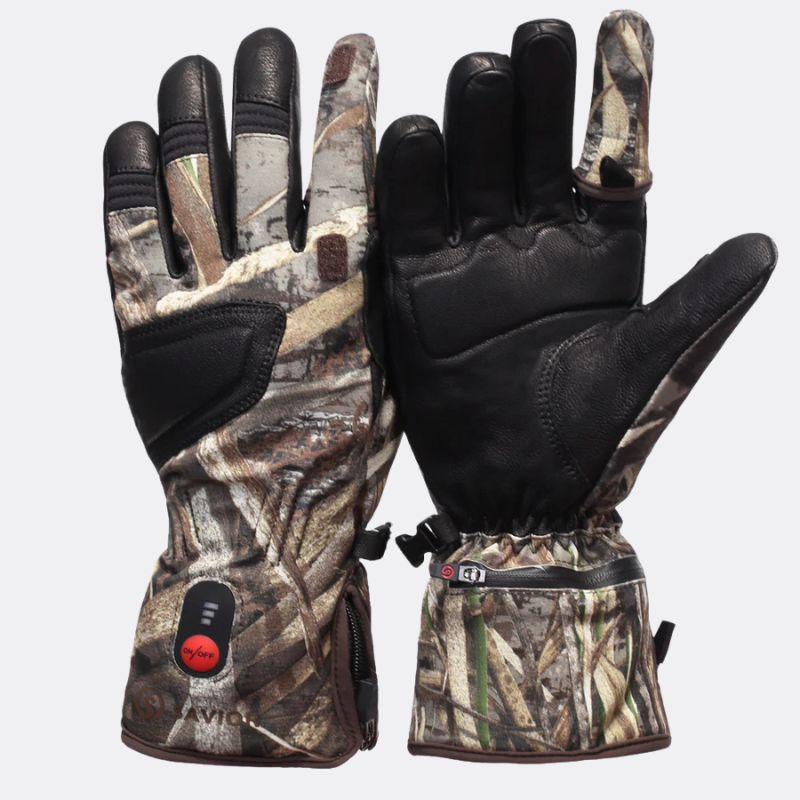 Gants chauffants de chasse camouflage militaire