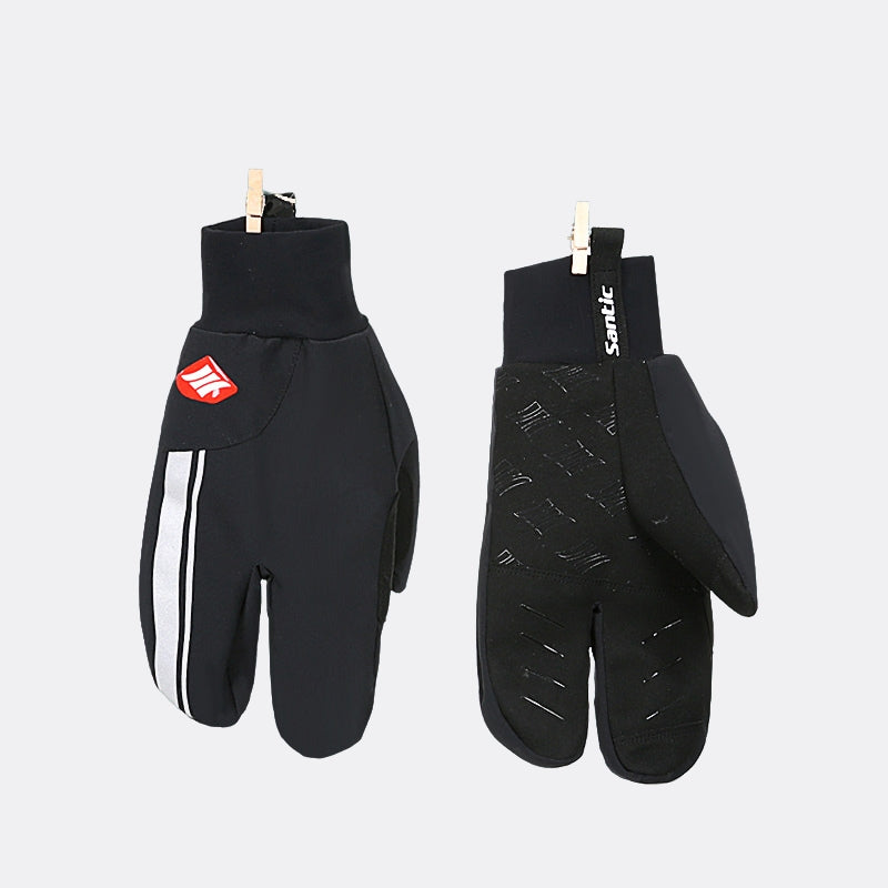 Gants d’hiver à trois doigts chauds et coupe-vent pour VTT et vélo de montagne