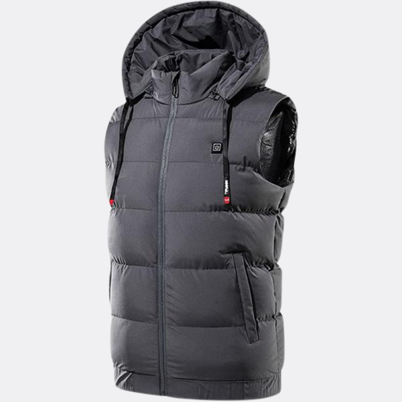 Gilet chauffant avec capuche pour homme
