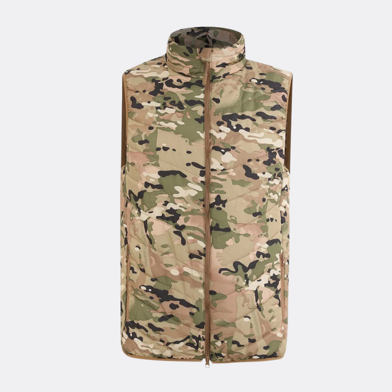 Doudoune sans manche chauffante de chasse camouflage militaire pour homme
