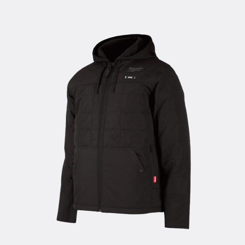 Manteau noir en coton chauffant chargeable en usb pour femmes