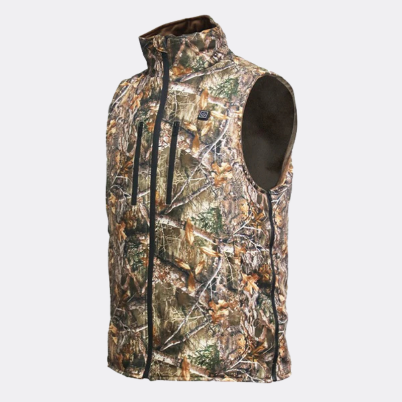 Gilet chauffant de chasse avec poches sur le devant