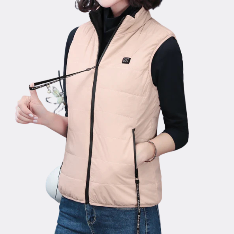 Gilet chauffant réversible pour femme