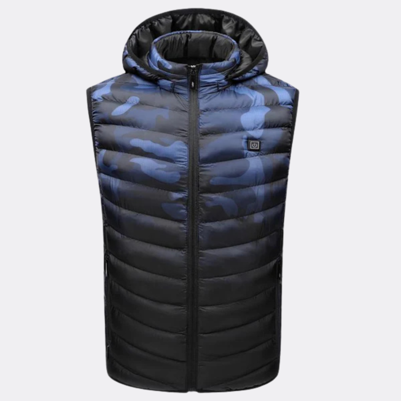 Gilet chauffant de chasse avec capuche
