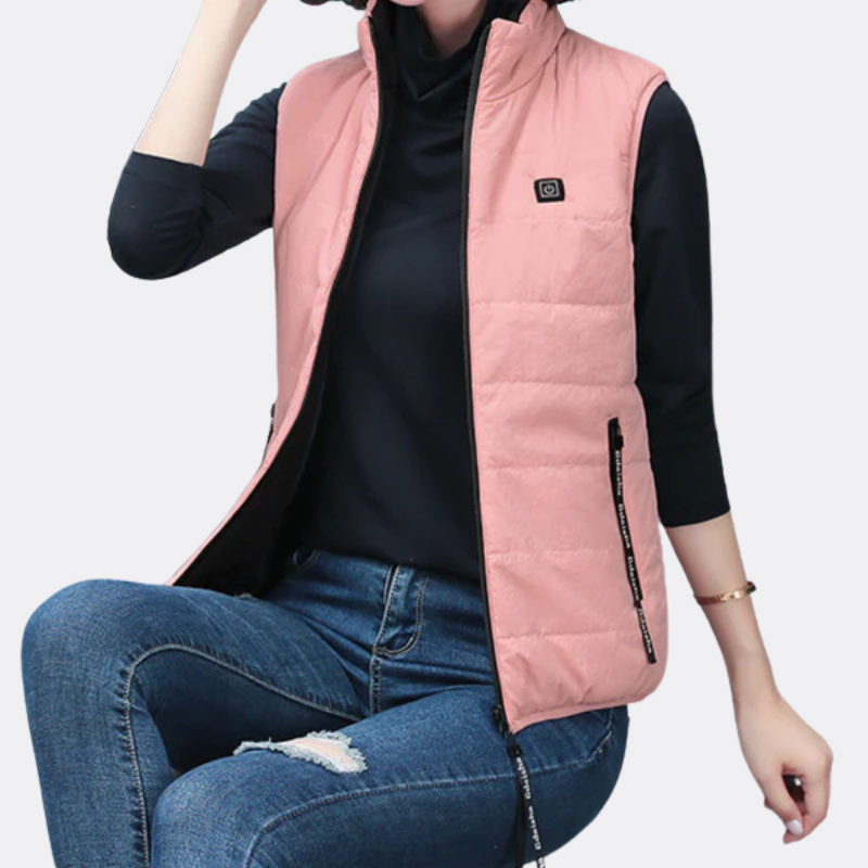 Gilet chauffant réversible pour femme