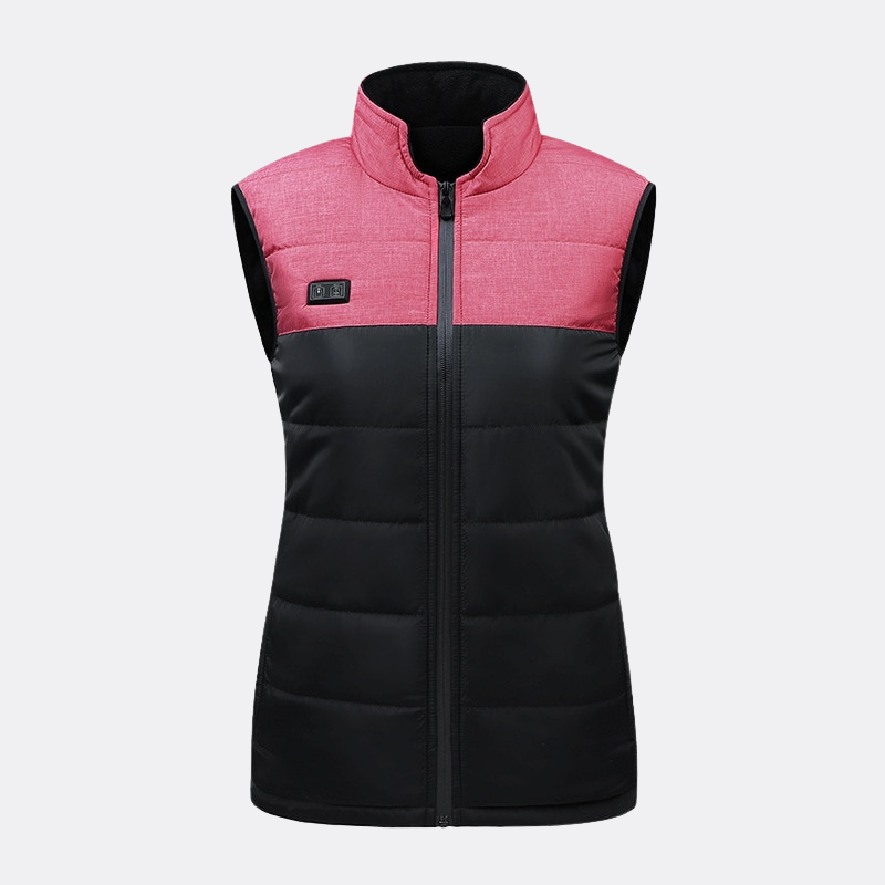 Gilet chauffant rose et noir pour femme