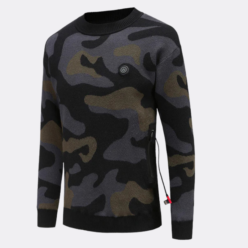 Pull chauffant USB imprimé camouflage