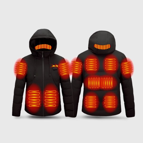 Blouson chauffant épais 11 zones de chauffe et double contrôle