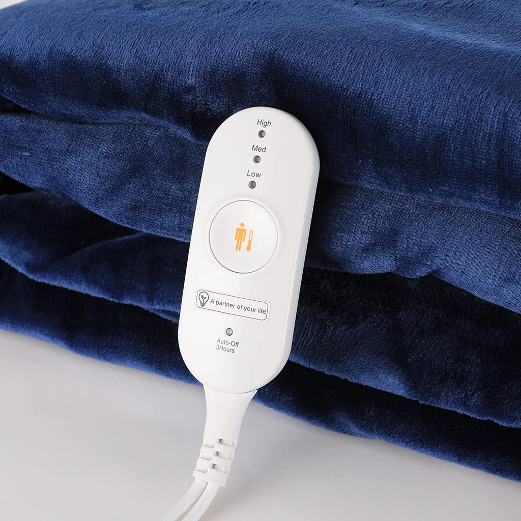 Couverture chauffante bleue