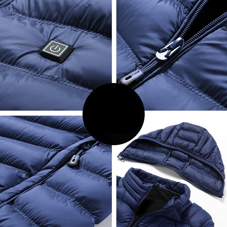 Doudoune chauffante bleue en polaire