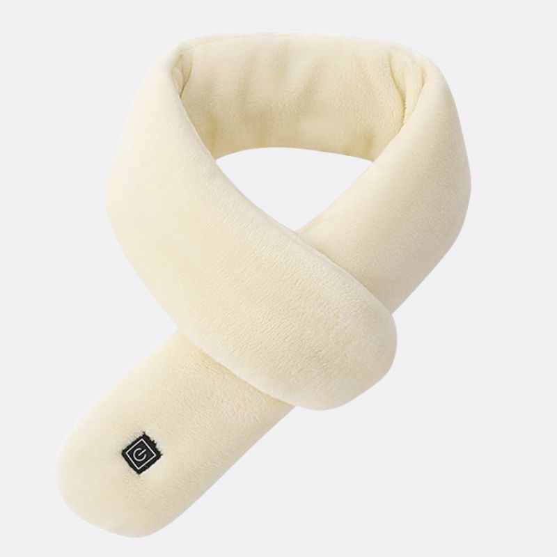 Écharpe chauffante en peluche à bouts arrondis